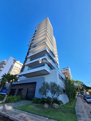 Fachada moderna de um prédio residencial em Lajeado, Brasil.