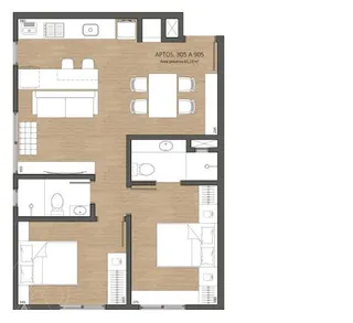 Apartamento com 2 dormitórios, foto 3