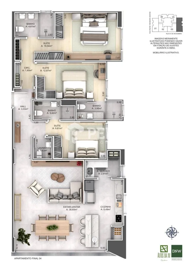 Apartamento com 3 dormitórios, foto 2