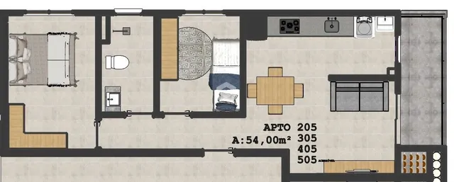 Este é o layout de um apartamento em Lajeado, Brasil.