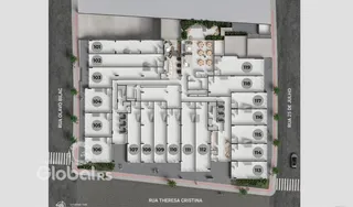 Planta baixa de um imóvel na Rua Theresa Cristina, Lajeado, mostrando a disposição das unidades.
