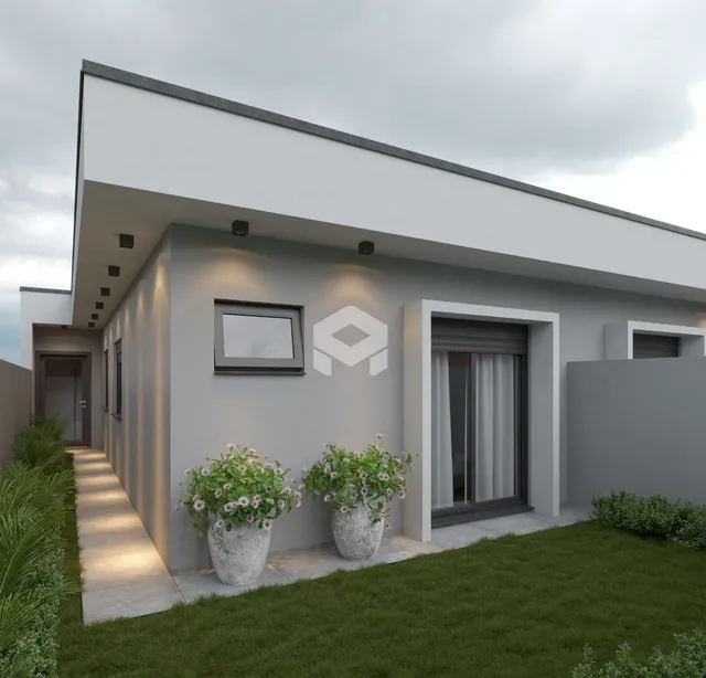 Fachada moderna de uma residência em Lajeado, Brasil.