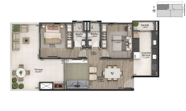 Apartamento com 2 dormitórios, foto 2