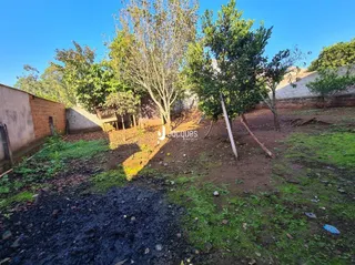 Vista externa de um terreno com vegetação e muro em Lajeado.