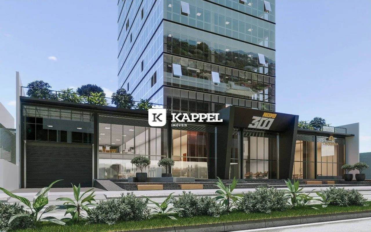 Fachada moderna de um edifício comercial em Lajeado, Brasil.