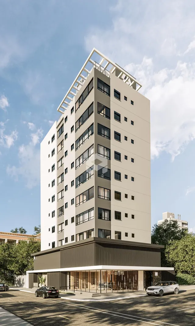 Fachada moderna de um prédio residencial em Lajeado, Brasil.