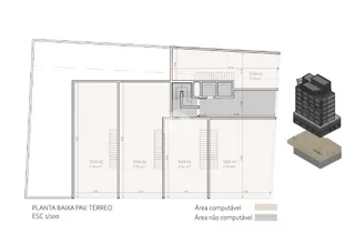 Planta baixa do térreo de uma propriedade em Lajeado.