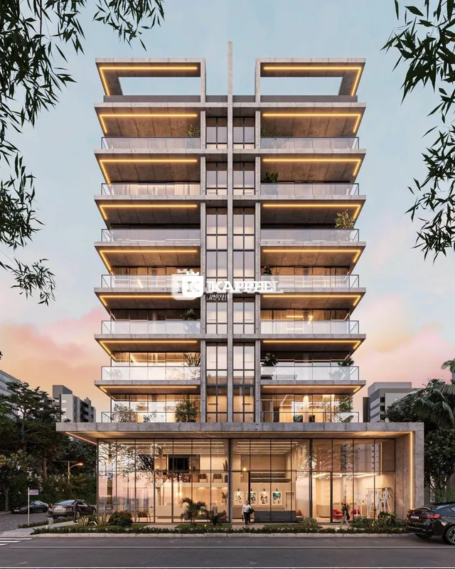 Fachada moderna de um prédio residencial em Lajeado, Brasil.