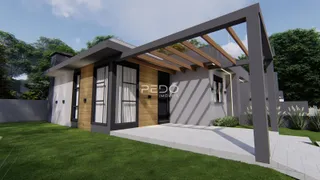 A fachada moderna de uma residência em Lajeado, Brasil.