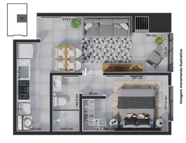 Apartamento com 1 dormitório, foto 4