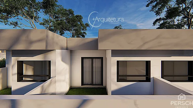 Fachada moderna de uma residência com design contemporâneo em Lajeado.