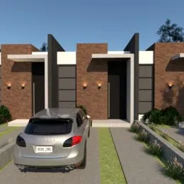 Fachada de uma residência em Lajeado, Brasil.