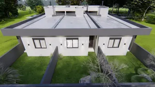 Fachada de uma casa moderna em Lajeado, Brasil.