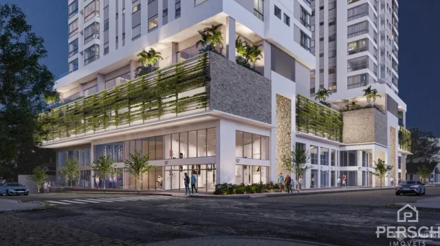 Fachada moderna de um edifício residencial em Lajeado, Brasil.