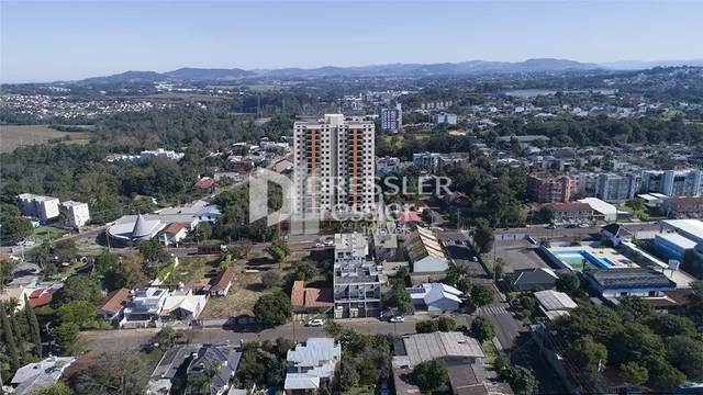 Vista aérea de uma área residencial em Lajeado, Brasil.
