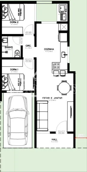 Planta baixa da residência em Lajeado.