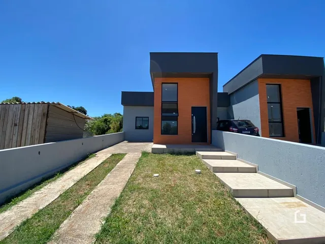 Fachada de uma residência moderna em Lajeado, Brasil.