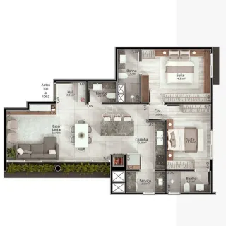 Apartamento com 2 dormitórios, foto 4