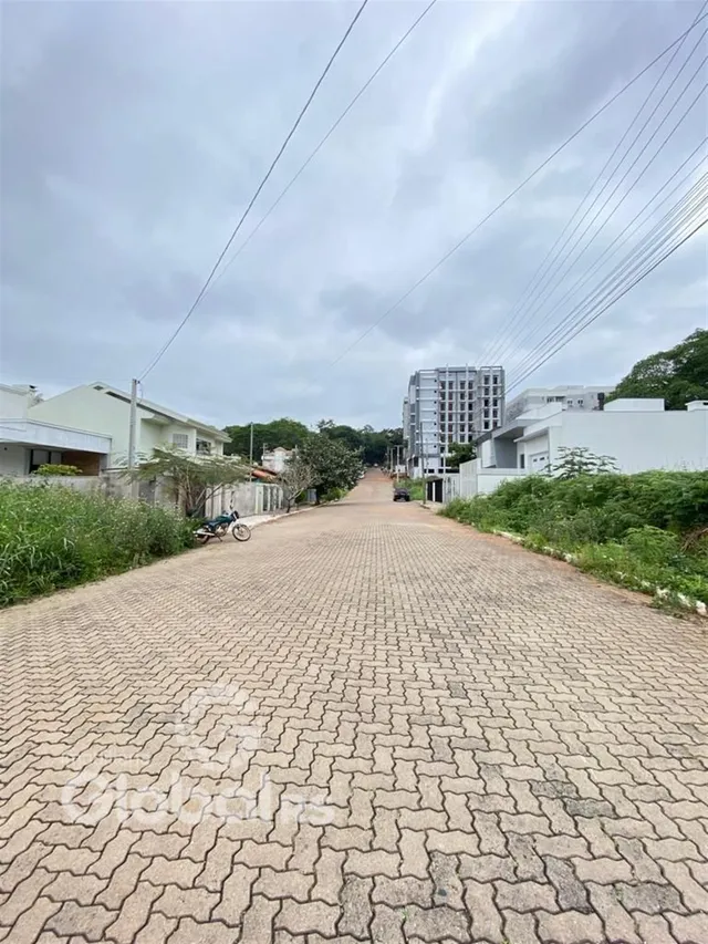 A foto mostra uma rua pavimentada em frente a residências em Lajeado.