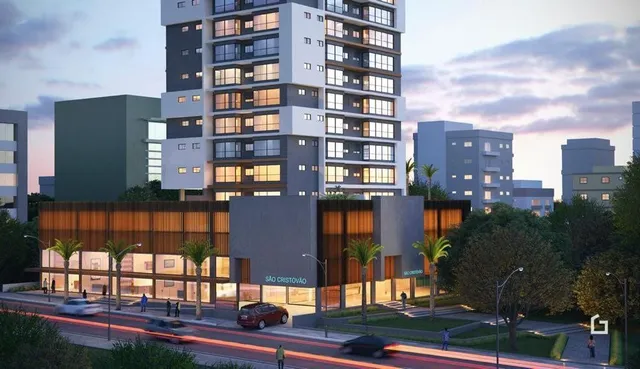 Fachada moderna de um edifício residencial em Lajeado, Brasil.