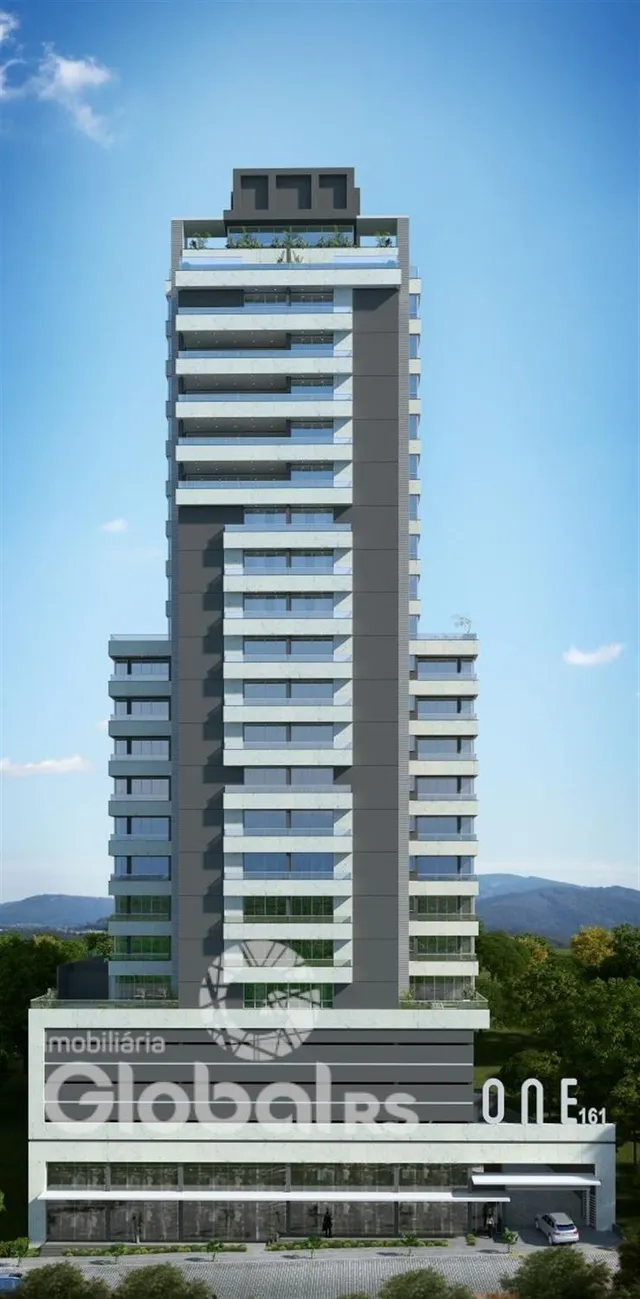 Fachada de um edifício residencial alto em Lajeado, Brasil.