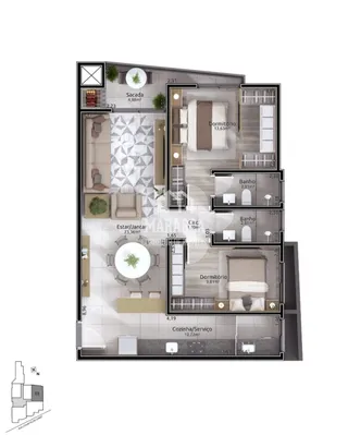 Apartamento com 2 dormitórios, foto 5