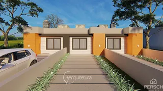 Fachada moderna de uma residência em Lajeado, Brasil, com paisagismo frontal.