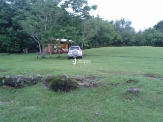 Campo gramado com árvores ao fundo