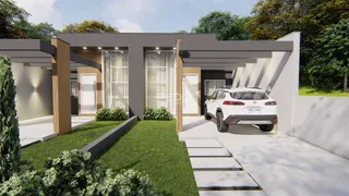 Fachada moderna de uma residência em Lajeado, Brasil, com jardim e garagem.