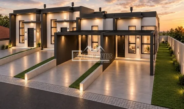 Fachada moderna de uma residência em Lajeado, Brasil.