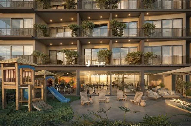 Fachada de um prédio residencial em Lajeado, Brasil com vários terraços.