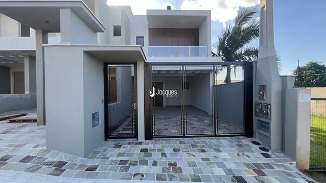 Fachada de uma residência moderna em Lajeado, Brasil.