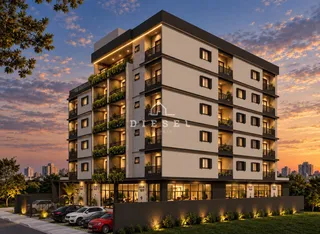 Fachada moderna de um prédio residencial em Lajeado, Brasil.
