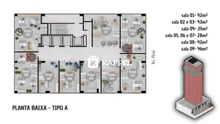 Planta baixa do tipo A de um apartamento mostrando a distribuição das salas e cômodos.