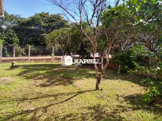 Foto de uma área externa com gramado e vegetação em um imóvel.