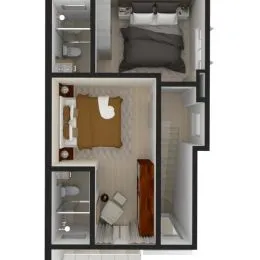Foto de um espaço de armazenamento interno com prateleiras em uma propriedade em Lajeado.