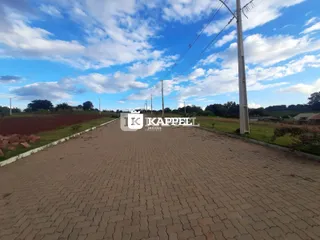 Vista da estrada de acesso de uma propriedade rural em Lajeado, Brasil.