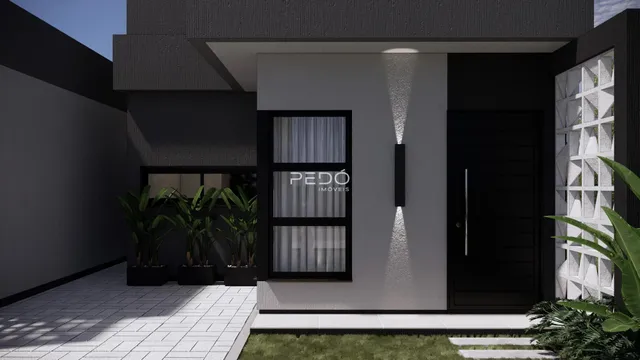 Fachada moderna de uma residência em Lajeado.