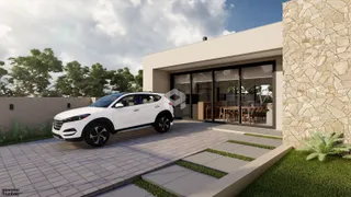 A fachada de uma residência moderna em Lajeado, Brasil.