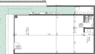 planta baixa de um imóvel em Lajeado, Brasil, mostrando o layout das áreas internas.