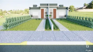 Fachada de uma casa moderna em Lajeado, Brasil.