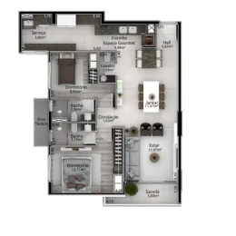 Apartamento com 2 dormitórios, foto 2