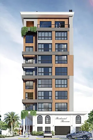Fachada moderna de um edifício residencial em Lajeado, Brasil.
