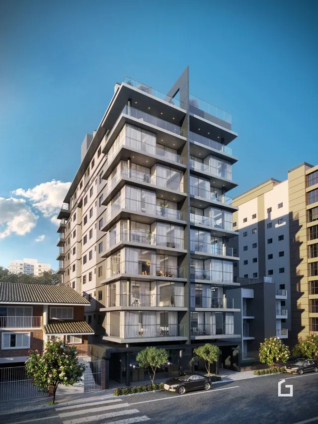 Fachada moderna de um edifício residencial em Lajeado, Brasil.