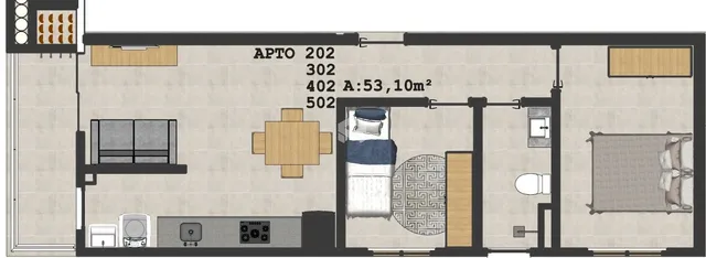 Planta baixa de um apartamento em Lajeado, Brasil.