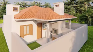 A fachada de uma casa residencial em Lajeado, Brasil.