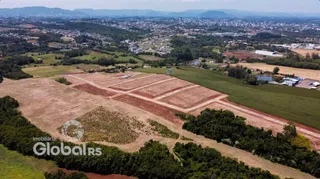 Vista aérea de uma área de terras agrícolas na região de Lajeado.
