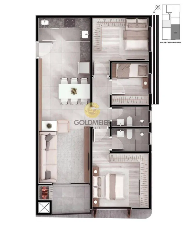 Apartamento com 3 dormitórios, foto 2