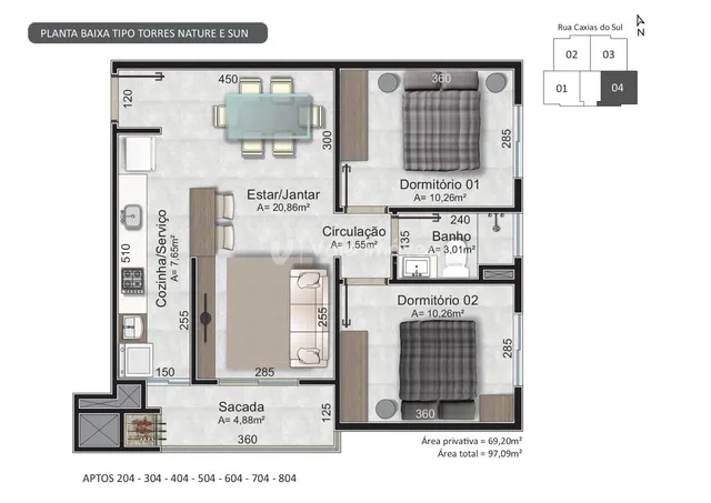 Apartamento com 2 dormitórios, foto 3
