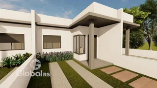 A fachada moderna de uma casa em Lajeado, Brasil.